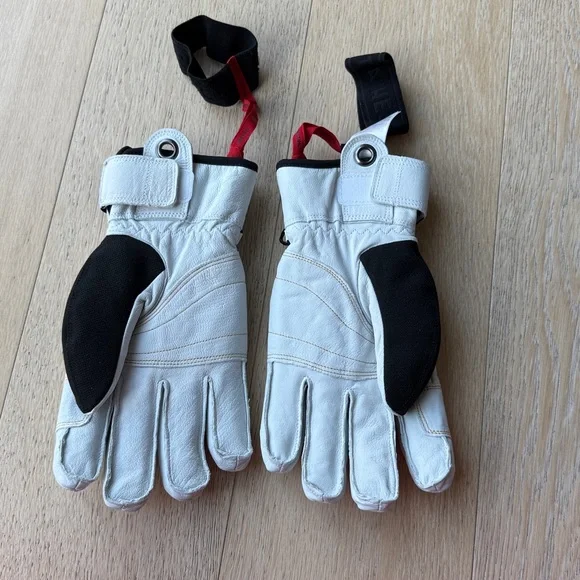 Hestra Black and White Gloves with Gold Accents - Picture 2 of 4